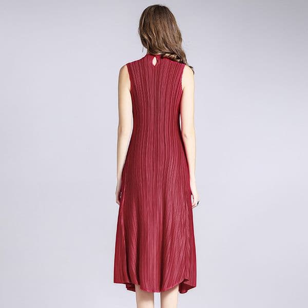 (502) Miyake sleeveless bottoming dress summer women's holiday long dress