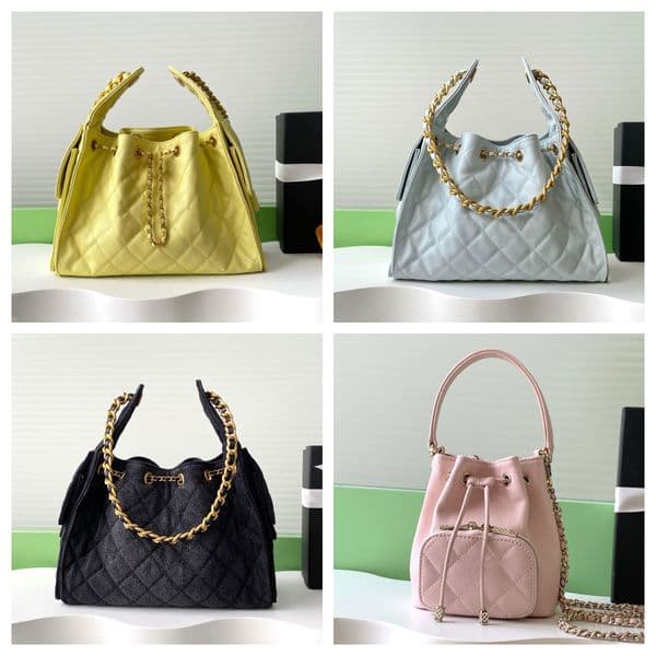 12A High quality designer 25c Bag Tote Bag Drawstring Bucket Bag Denim Bag Large Capacity 25C hobo bag Underarm Bag Shopping Bag Caviar Quilted Chain Bag Shoulder Bags