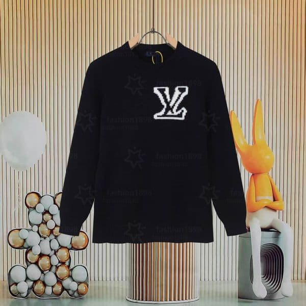 Designer Mens Sweater Womens Sweater Fashion Inlaid Jacquard Men's and Women's Couple Long Sleeve Knitted Sweater Round Neck Loose Trendy Classic Sweater S M L XL