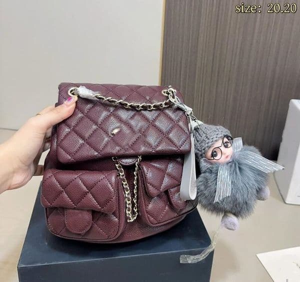 ZOJ 929 Designer Luxury Women Brown Leather Excursion Small Book Backpack Bag
