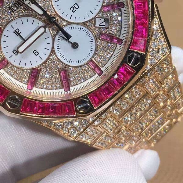 4130 Custom 904L Stainless Steel Moissanite Dia Watch Waterproof Automatic Mechanical Watches OEM Available