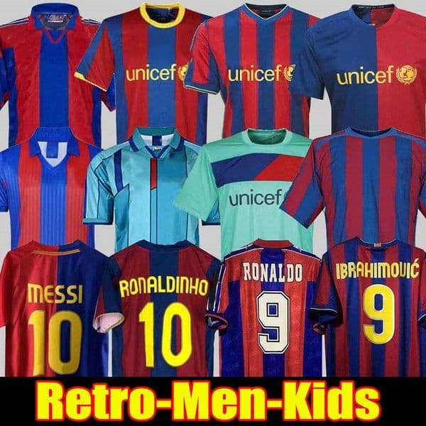 retro barcalona jersey NEYMAR JR Retro Soccer jerseys 96 97 RIVALDO RONALDO HENRY RONALDINHO 05 06 08 09 10 11 XAVI INIESTA MESSI Classic Vintage barcelone Kids
