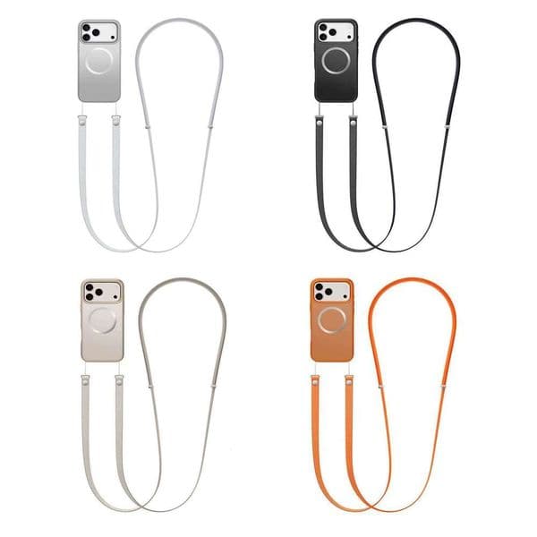 Compatible with Apple iPhone 17 Crossbody Neck Hanging Tech Fabric Magnetic Woven Strap Same Style