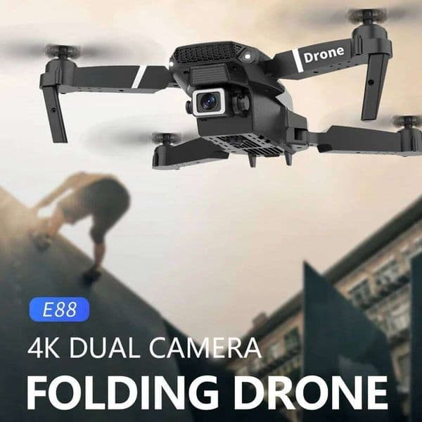 Professional E88 drone with 4k camera Wide-Angle HD 1080P Camera Wifi FPV Height Hold Foldable RC Drone Quadrotor Helicopter Children's Toys drone