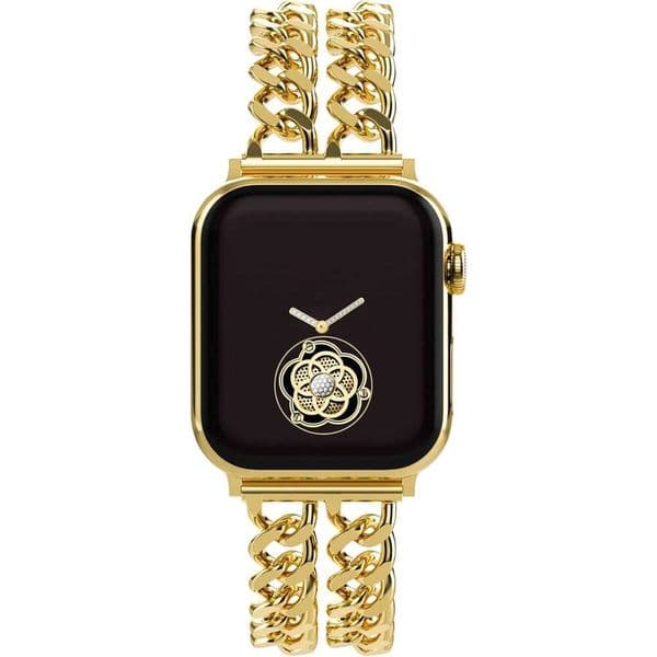 Gold Bands Women Compatible with Apple Watch 38mm 40mm 41mm 42mm 44mm 45mm 46mm 49mm Adjustable Metal Band Cowboy Steel Chain Bracelet for iWatch