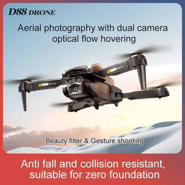 D88 HD Dual Camera 3 Battery Professional Aerial Photography Optical Flow Hovering Gesture Shooting Folding Drone