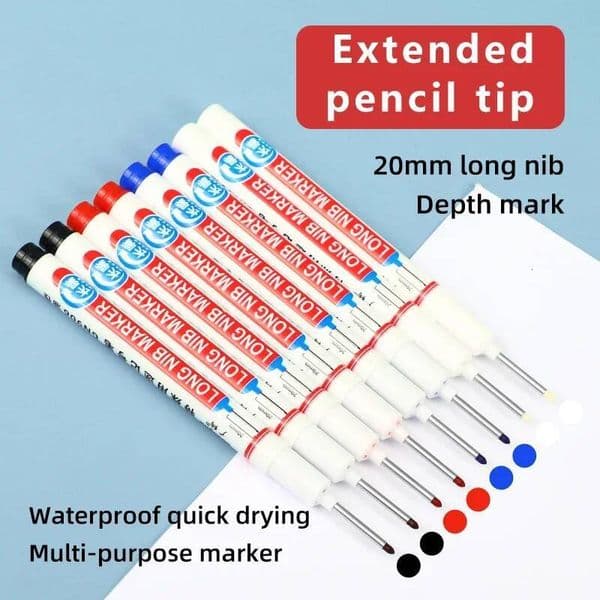 Bestseller 8Pcs Perforating 20mm Deep Hole Long Head Nib Markers For Metal Pen Waterproof Bathroom Woodworking Decoration Multi-Purpose ddmysat