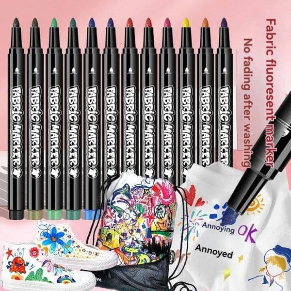 Bestseller 12/24 Colors Acrylic Markers Pen Never Fade Quick Dry and Permanent,Waterproof Paint Set for Fabric, Canvas Art ddmysat