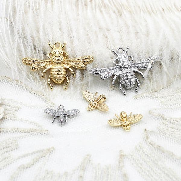 Plated Gold Micro Inlaid Bee Elephant Beetle Pendant DIY Accessories Necklace Bracelet Earring Materials