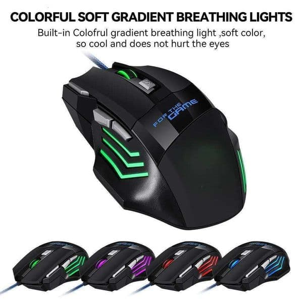 Hyperspeed USB RGB Backlit Ergonomic Gaming Mice 7D Esports Wired Mouse For Laptop PC Gamer