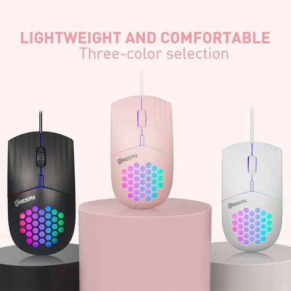 1600 DPI Backlit Honeycomb Shell Wired RGB Gaming Mouse Usb/Type C Mice For Computer Ipad Tablet Book Air Laptop PC