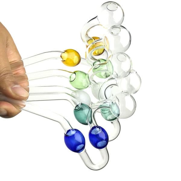 Goodsstore 5.5 Inch 30mm Bowl Oil Burner Glass Water Bong 3 Balls Thick Colorful Snake Hand Smoking Pipe