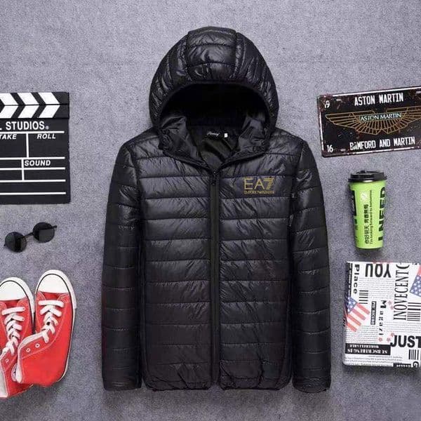 Popular Designer Mens Jacket Down Parkas Hoody Winter Thin And Light Comfortable Windproof Hooded Warm Cotton Jackets Print EA7 Slim Man Hoodie Zip Up Bomber Coat