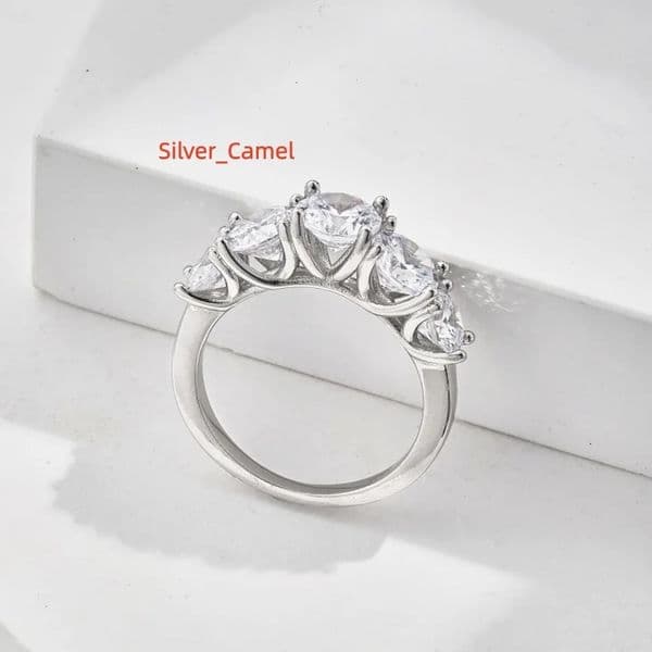 S925 Sterling Silver 36 Moissanite Moissanite FiveStar Ring Classic Fashion HighEnd Luxury Couple Model