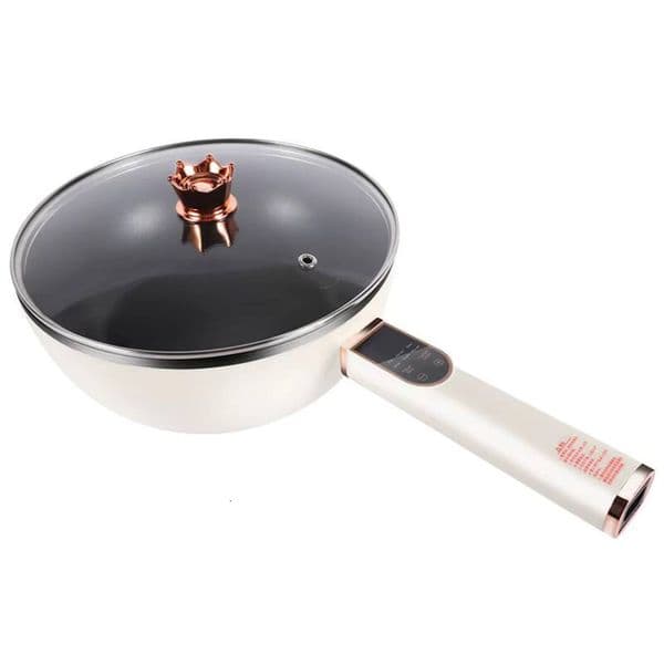 Home Appliance Long Handle Intelligent Hot Pot Non-stick Electric Frying Pan with Steamer