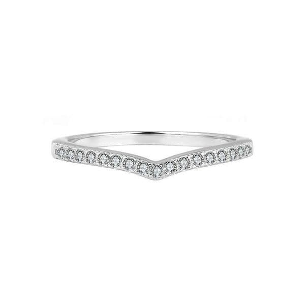 S925 Sterling Silver Moissanite Ring Women's Volleyball Diamond D-color V-shaped Diamond Stacking Ring Wedding Engagement Jewelry Christmas Gift