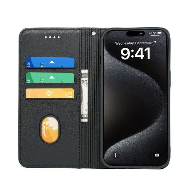 Magnetic Flip Leather Case for Apple iPhone 16 15 Pro Max 14 Plus 13 17 Pro Max 12 11 X XR 7 8 SE Models