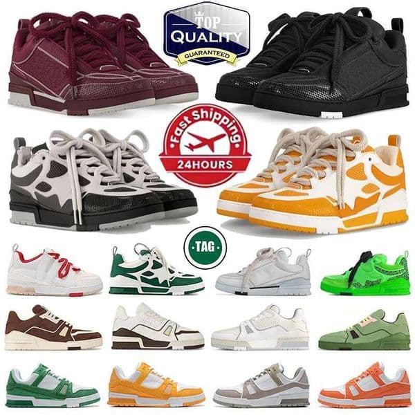 Sneakers Designer Skate Leather White yellow black Casual Men Women Classic Trainers Plate-Forme Trainer Outdoor Running Shoes
