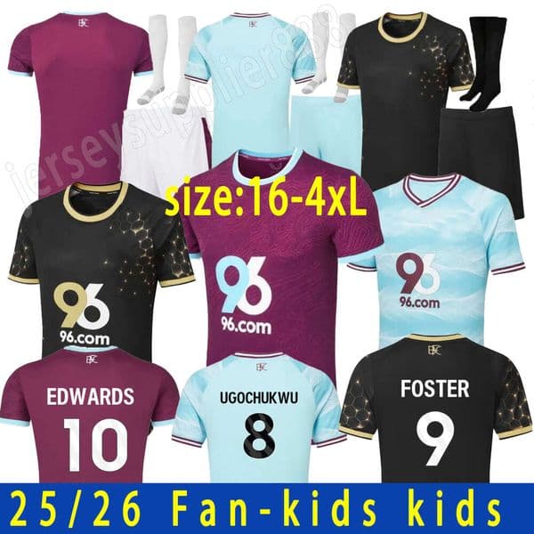 4XL The Clarets 2025 2026 fans kit suit shirt Men Kids Kits FLEMMING BROWNHILL ANTHONY BURN FC FOSTER EDWARDS football 25 26 soccer jerseys