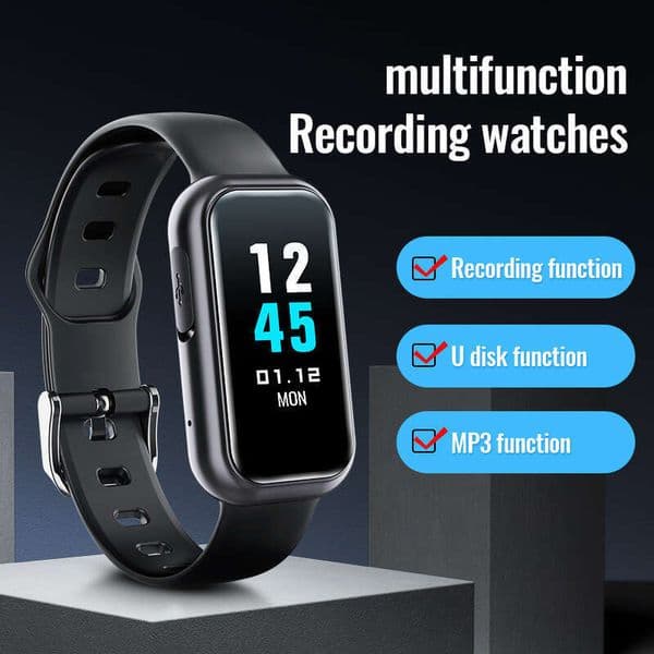 New S16 HD Noise Reduction AI Smart Ultra-Long Standby Encrypted Recording Device Professional Recorder Watch Voice Control MP3