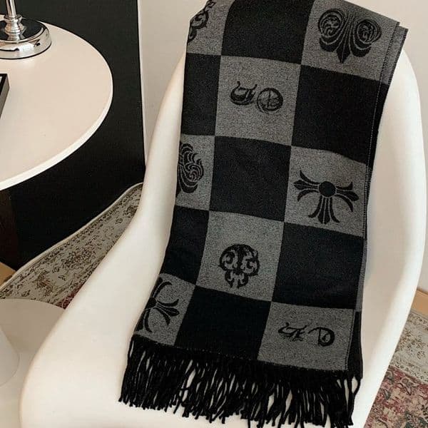 Autumn and Winter Design Scarf Tassel Scarf Double-sided Shawl Scarf Warm Long Scarf High Quality Multiple Colors Available Couple Neutral Style