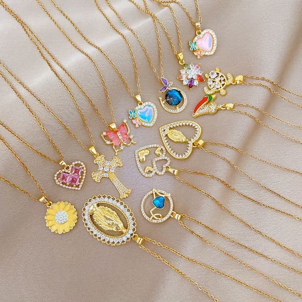 Copper Micro Inlaid Light Fashion Personality Elegant Gorgeous Full Dia Necklace for Women Versatile Collarbone Chain