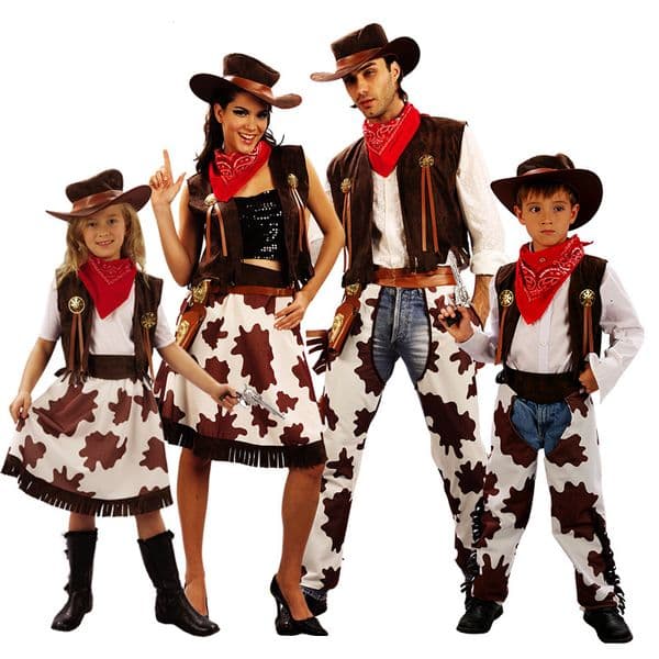 Halloween Costume Boys and Girls Western Cowboy Adult Children Parent-Child Annual Meeting Performance Set