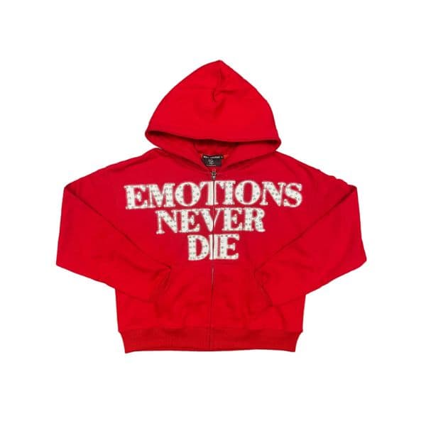 Red Cardigan Zipper Hoodie Men Women Best Quality Hooded Pullover
