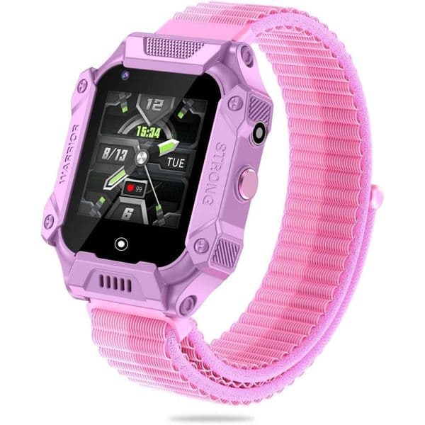 4G GPS Smartwatch Girls Boys, Children's Mini Cell Phone with Calling, SOS, GPS, Camera, Flashlight, 2-Style Cartoon Straps Life Water Resistant for 3-12 Years