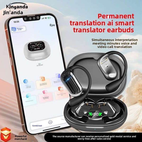 2025 New Smart AI TranslationOpen Sports Long-Wear Comfortable AI Smart Translation Earphones Brand New Bluetooth 5.4