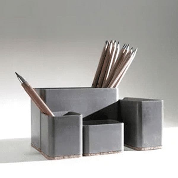 Industrial Style Cement Pen Holder - Durable Multi-Functional Design for Creative Spaces