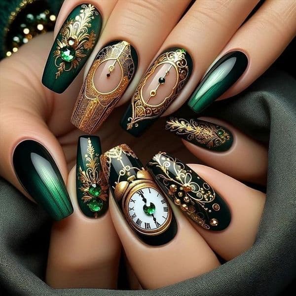 Nature-Themed Elegant Accessory Set Featuring Exquisite Designer Earrings with Eco-Chic Nail Adornments Handcrafted Nail Stickers