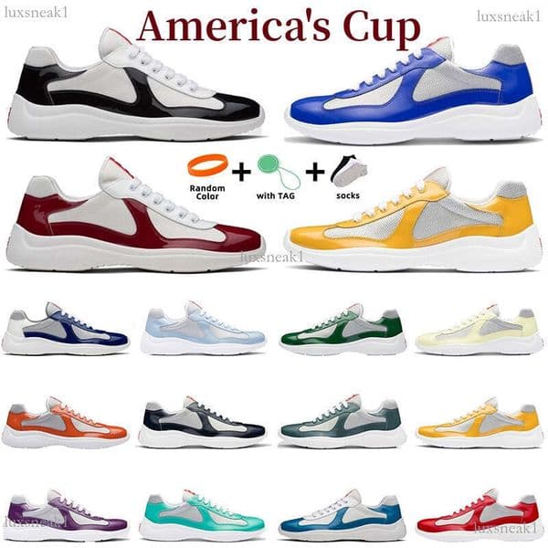 Casual Shoes designer Americas Cup Mens Casual Shoes Runner Women Sports Shoes Low Top Sneakers Shoes Men Rubber Sole Fabric Patent Leather Discount Trainer