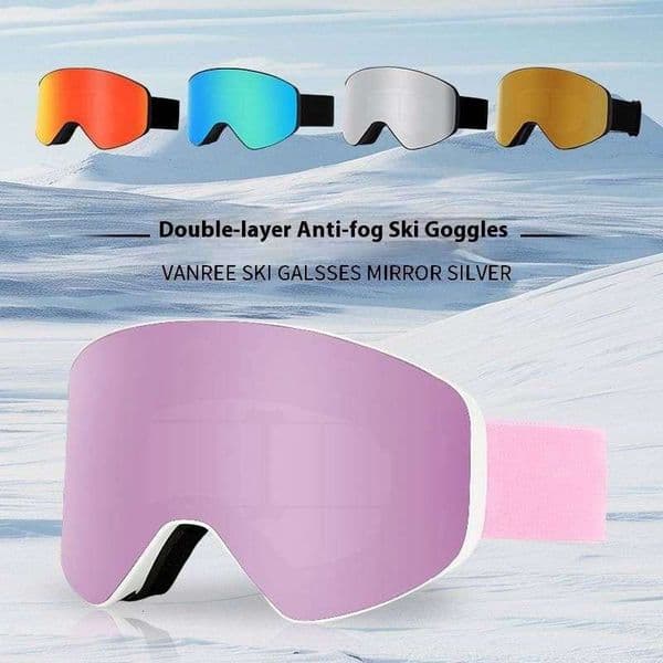 Magnetic Ski Adults, Anti-Fog UV Protection Snow Goggles With Interchangeable Lenses, Polarized Windproof For Skiing & Snowboarding