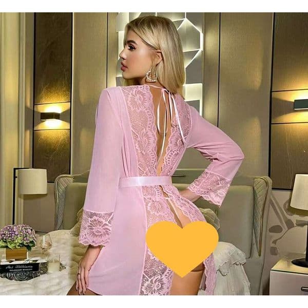 Advanced lace robe, see through lace romantic nightgown set, ideal choice for romantic nights, elegant and comfortable must-have