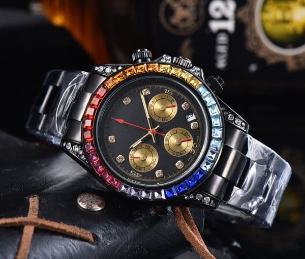 Mens DAYity TONAity Diamond encrusted Automatic Movement watch Wristwatch Designers Men Watches Stainless Steel Strap Gold Wristwatches Montre de luxe #461