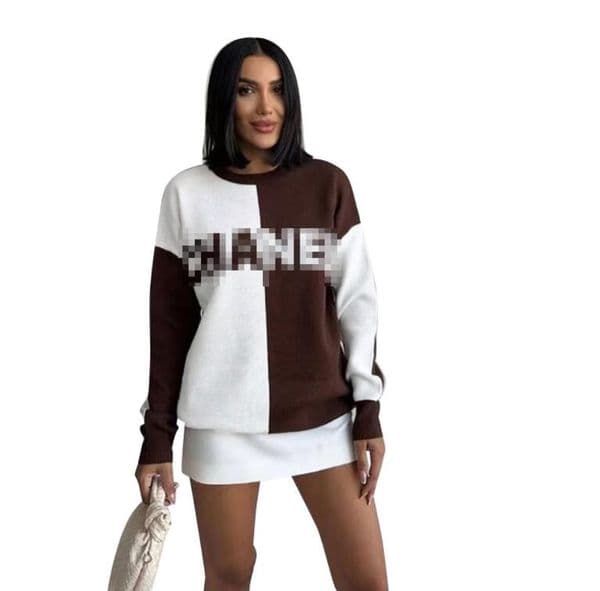 Woolen Sweaters Women Casual Crew Neck Long Sleeve Knit Designer Sweater Pullover Tops Free Ship