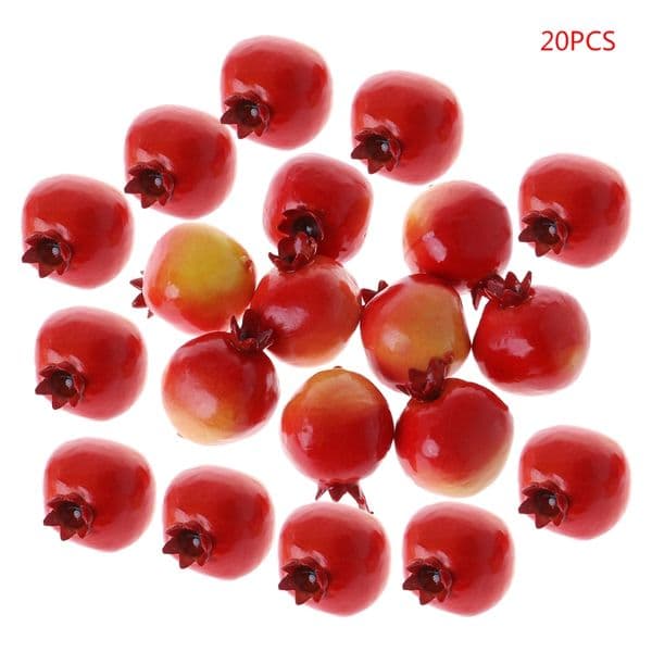 New 20pcs Lifelike Simulation Artificial Pomegranate Fake Fruit Home Party Decor Decorative Foam Fake Fruit Photography Props