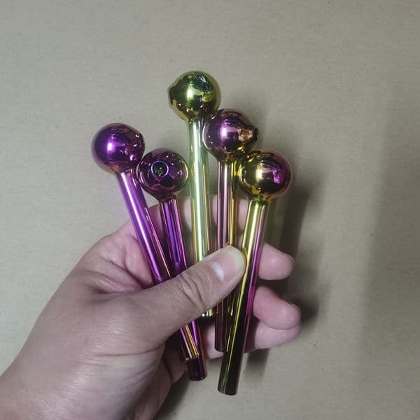 10Pcs 10cm/ 4 Inch Pipes Colorful Glass Burner Pipe glass tube Smoking pieps handcraft