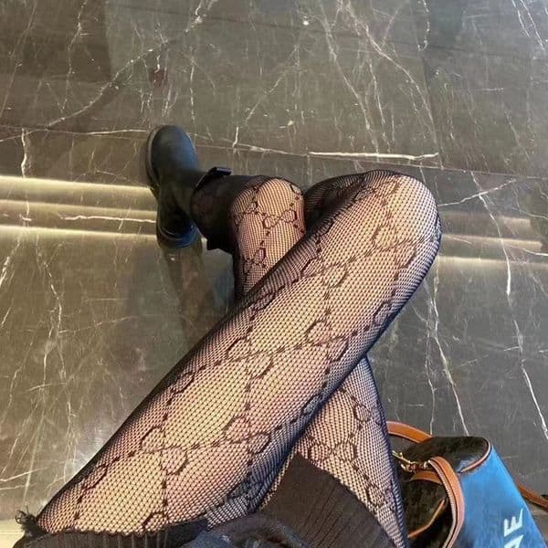 Sexy GG lu65xury women black white ti15ghts transparent thin Y2K stockings party club medias socks