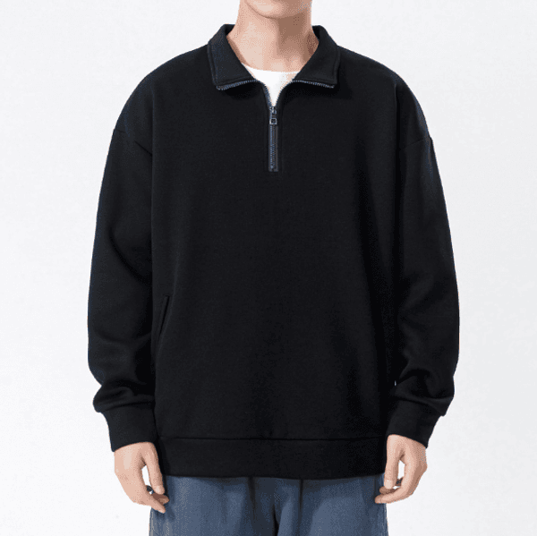 121 Turtleneck Sweatshirt for Men Autumn and Winter Thickened Loose Trendy Solid Color Casual
