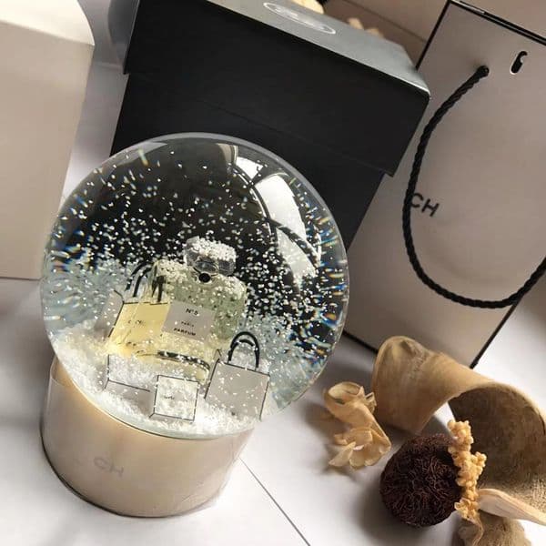CClassics Golden Globe With Perfume Bottle Inside Snow Crystal Ball for Special Birthday Novelty Christmas VIP with Gift Box