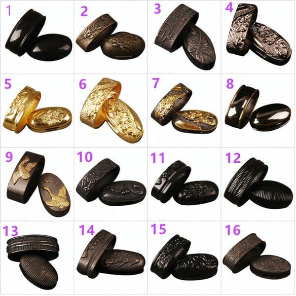 Beautiful Alloy / Gold Butt Cap Fuchi Hilt Collar Kashira for Japanese Sword Samurai Katana Wakizashi Katana Knife fittings
