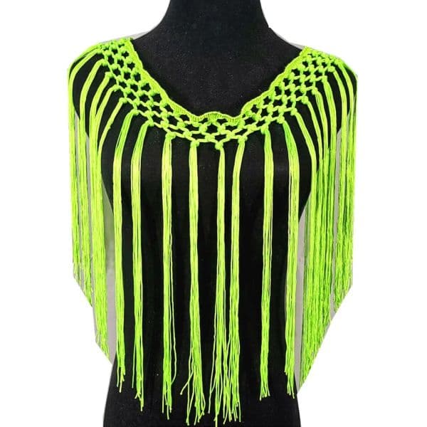 1 Yard Latin Fringe Tassel Knot Fringes Fluroence Pink Green Dress Macrame Lace Samba DanceWear Trimming Sewing Trims 32cm