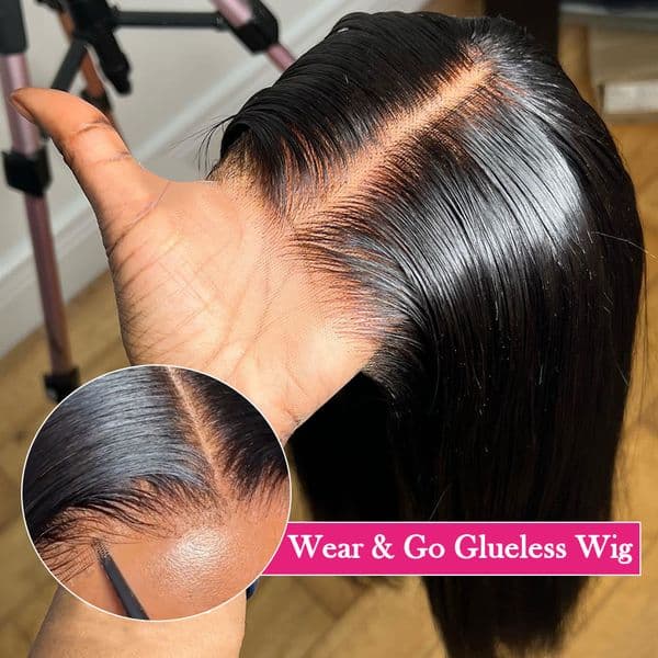 180density Peruvian Soft Black Straight Front 360 HD Transparent Lace Frontal 13X4 Glueless Wig Simulation Human Hair Wigs for Women