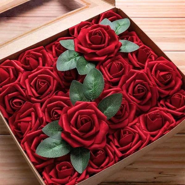 8cm artificial rose PE foam flower for wedding birthday party home decoration fake rose bouquet DIY scrapbook Valentines Day gift W250104