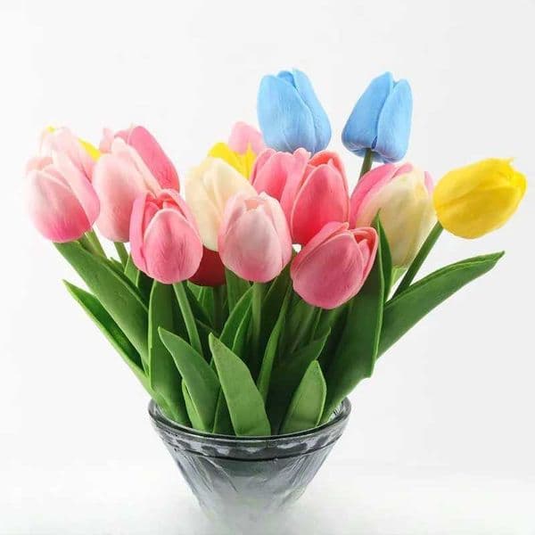 3/5/10 artificial tulips artificial flower bouquets fake tulips for home garden decoration wedding garden decoration W250104