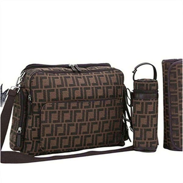 Designer Mommy Bag High Quality Fashion Large capacity baby Printed brown plaid diaper bag 3-piece set I13