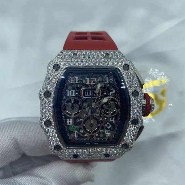 2023 customized VVS D moissanite full-automatic nical color zircon sparkg women's watch