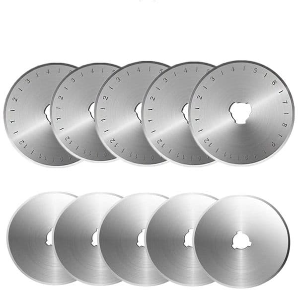 10PC Rotary Cutter Blades 45mm Spare Replacement Cutting Blade with Case for DIY Patchwork Leather Cutting Sewing Accessories